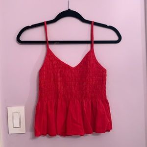 Red Spaghetti Strap Crop Top